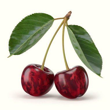 Cornelian Cherry fruit on white background clipart