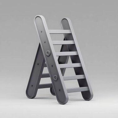 3d render ladder, stairway to heaven icon. Reach, draem, creative, growth concept. Symbol of business success