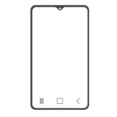 mobil simge işareti çember vektörü siyah beyaz