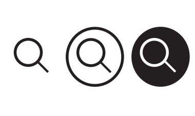 simge arama büyüteç simgesi işaret vektörü siyah beyaz