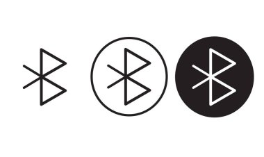 Web sitesi tasarımı için simge bluetooth siyah anahat logosu ve beyaz arkaplan üzerindeki mobil karanlık mod uygulamaları Vektör illüstrasyonuName