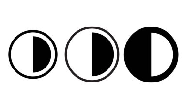 Web sitesi tasarımı ve mobil karanlık mod uygulamaları için simge siyah taslağını beyaz arkaplan üzerinde Vektör illüstrasyonunu ayarla