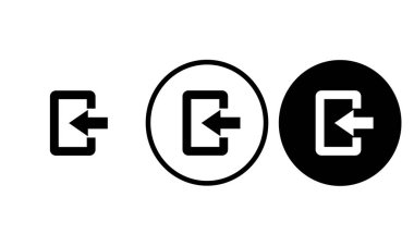 Web sitesi tasarımı ve mobil karanlık kip uygulamaları için beyaz arkaplan üzerindeki simge giriş çıkış siyah hatları