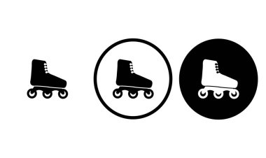 Web sitesi tasarımı ve mobil karanlık mod uygulamaları için simge paten siyah taslağı beyaz arkaplan üzerindeki vektör illüstrasyonuName