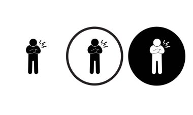 Web sitesi tasarımı ve mobil karanlık mod uygulamaları için göğüs ağrısı simgesi siyah logosu beyaz arkaplan üzerinde Vektör illüstrasyonuName