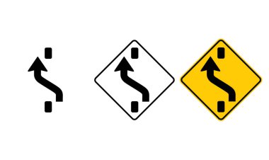 simge kaydırma sol carriageway işareti sarı ana hat trafik uyarı işareti tasarımı sarı arkaplan ve siyah ve beyaz arkaplan