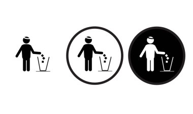 Web sitesi tasarımı ve mobil karanlık mod uygulamaları için genel atık simgesi ana hatları logosu beyaz arkaplan üzerinde Vektör illüstrasyonu