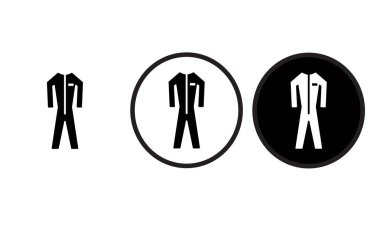 Web sitesi tasarımı ve mobil karanlık mod uygulamaları için simge Ware Koruyucu Giysi Siyah Tasarım logosu beyaz arkaplan üzerinde Vektör illüstrasyonuName