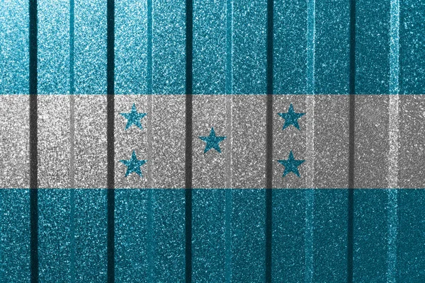 Bandeira Texturizada Honduras Parede Metal Fundo Geométrico Abstrato Natural Colorido — Fotografia de Stock
