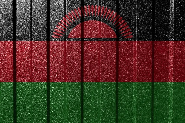 Bandiera Strutturata Del Malawi Parete Metallica Colorato Sfondo Geometrico Astratto — Foto Stock