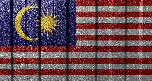Bandeira Texturizada Malásia Parede Metal Fundo Geométrico Abstrato Natural Colorido — Fotografia de Stock
