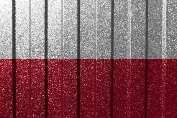 Bandeira Texturizada Polônia Parede Metal Fundo Geométrico Abstrato Natural Colorido — Fotografia de Stock