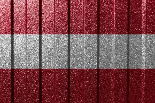 金属壁にオーストリアの繊維旗 線のあるカラフルな自然抽象幾何学的背景 — ストック写真