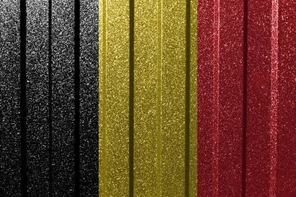 Bandera Texturizada Bélgica Pared Metálica Fondo Geométrico Abstracto Natural Colorido —  Fotos de Stock