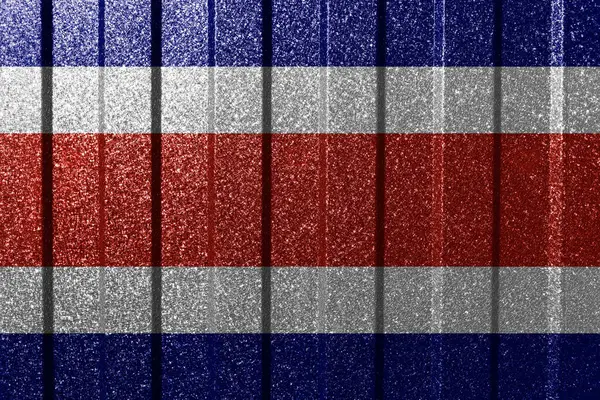 Bandiera Strutturata Della Costa Rica Parete Metallica Colorato Sfondo Geometrico — Foto Stock