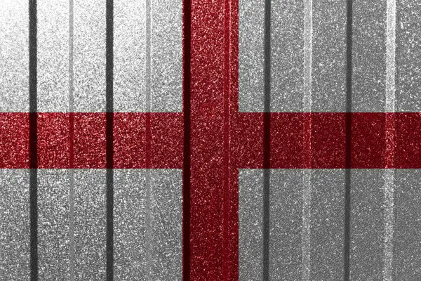 金属の壁にイギリスの繊維旗 線のあるカラフルな自然抽象幾何学的背景 — ストック写真