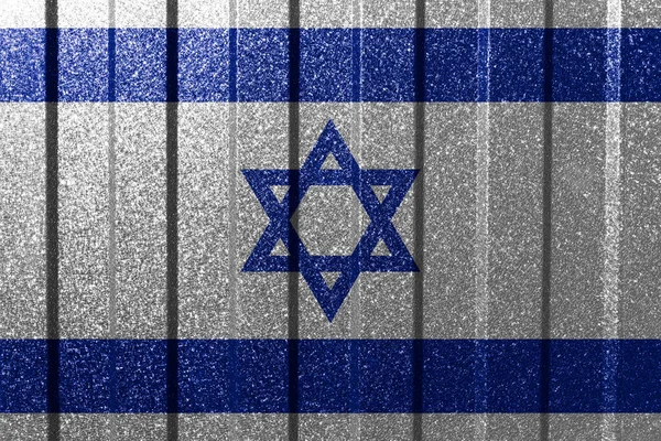 Textured Flag Israel Metal Wall Colorful Natural Abstract Geometric Background — Stock Photo, Image