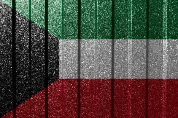 Bandera Texturizada Kuwait Pared Metal Fondo Geométrico Abstracto Natural Colorido —  Fotos de Stock