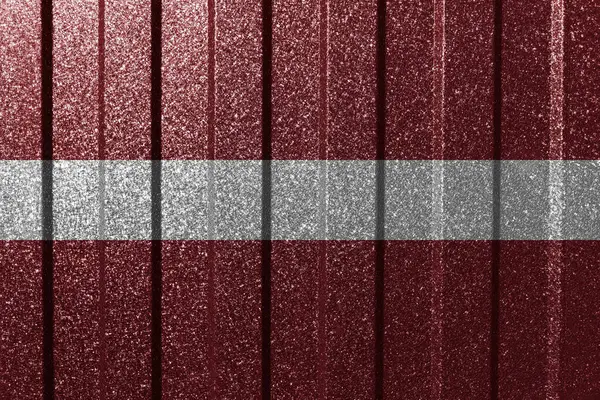 Bandera Texturizada Letonia Pared Metal Fondo Geométrico Abstracto Natural Colorido —  Fotos de Stock