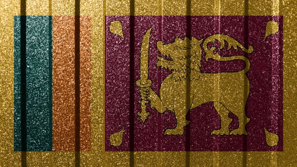 Bandeira Texturizada Sri Lanka Parede Metal Fundo Geométrico Abstrato Natural — Fotografia de Stock