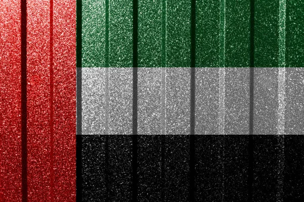 Bandera Texturizada Emiratos Árabes Unidos Pared Metálica Fondo Geométrico Abstracto —  Fotos de Stock