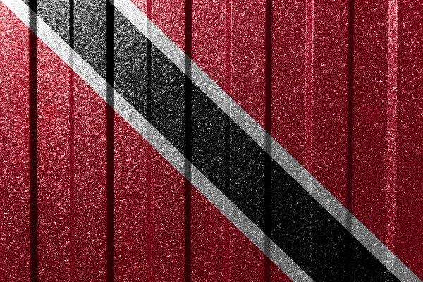 Текстурований Прапор Тринідаду Тобаго Металевій Стіні Кольорове Природне Абстрактне Тло — стокове фото