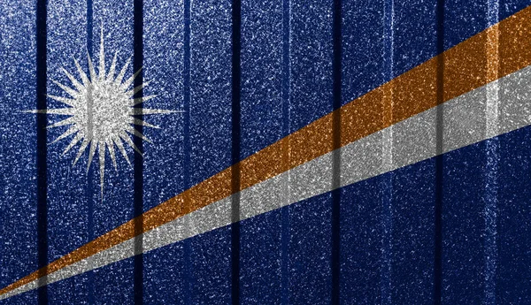 ธงพ วของเกาะมาร แชลล บนผน งโลหะ นหล งเรขาคณ ตนามธรรมธรรมชาต นตรง — ภาพถ่ายสต็อก