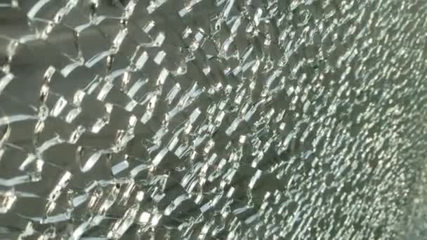 室外玻璃碎片的天然抽象背景 外部意见 — 图库视频影像
