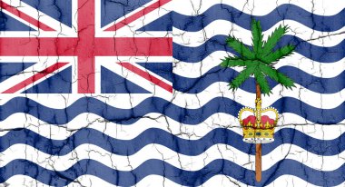 Kırık duvarda İngiliz Hint Okyanusu Bölgesi Komiseri 'nin bayrağı var..