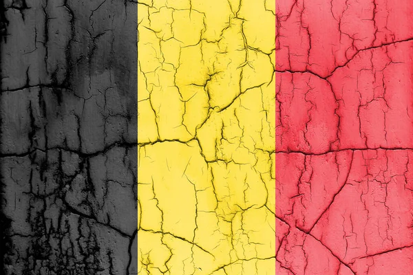 Bandera Bélgica Sobre Pared Agrietada Fondo Texturizado —  Fotos de Stock