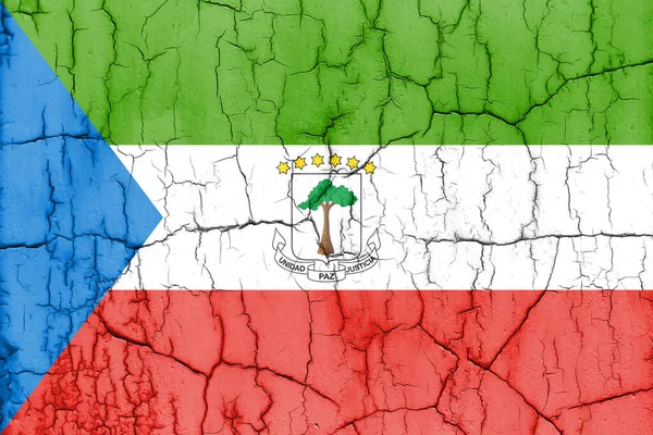 Bandera Guinea Ecuatorial Sobre Pared Agrietada Fondo Texturizado —  Fotos de Stock