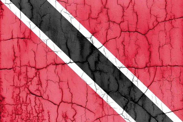 stock image Flag of Trinidad and Tobago on cracked wall, textured background.