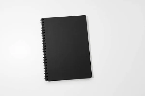 Close Black Closed Notebook White Background — Stock Photo, Image