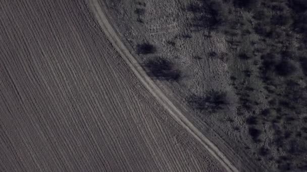 Vista Aérea Carretera Rural Vacía Campo Agrícola Filmación Por Dron — Vídeo de stock