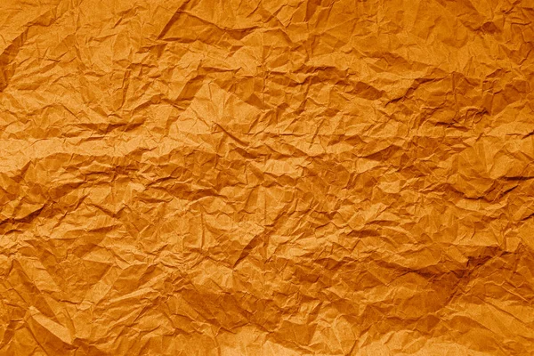 Természetes Absztrakt Texturált Háttér Ráncos Narancssárga Papír — Stock Fotó