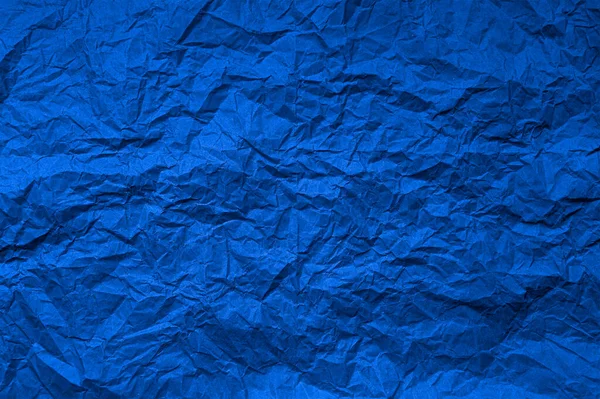Természetes Absztrakt Texturált Háttér Ráncos Kék Papír — Stock Fotó