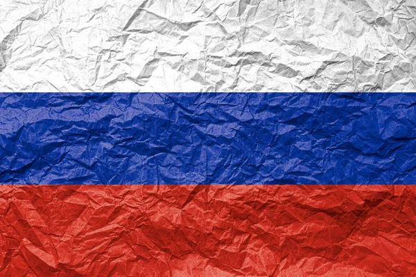 Флаг России Смятой Бумаге Текстурированный Фон — стоковое фото