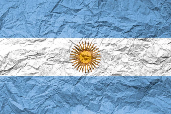 Bandeira Argentino Papel Amassado Fundo Texturizado — Fotografia de Stock