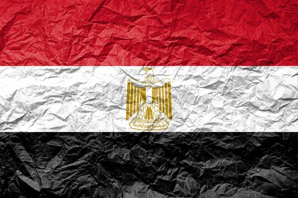 Bandiera Dell Egitto Carta Spiegazzata Sfondo Strutturato — Foto Stock