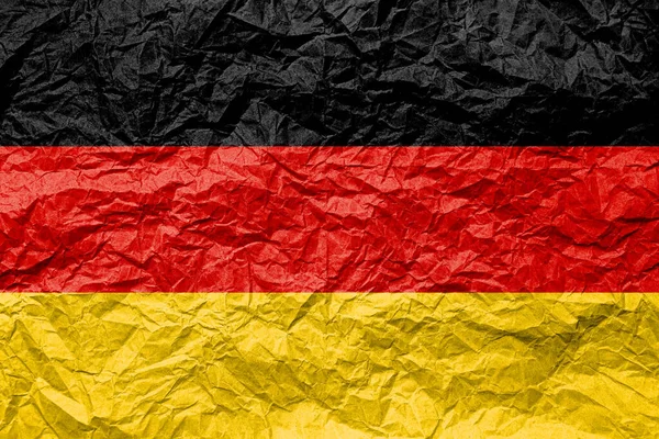 Buruşmuş Kağıt Üzerinde Almanya Bayrağı Desenli Arkaplan — Stok fotoğraf