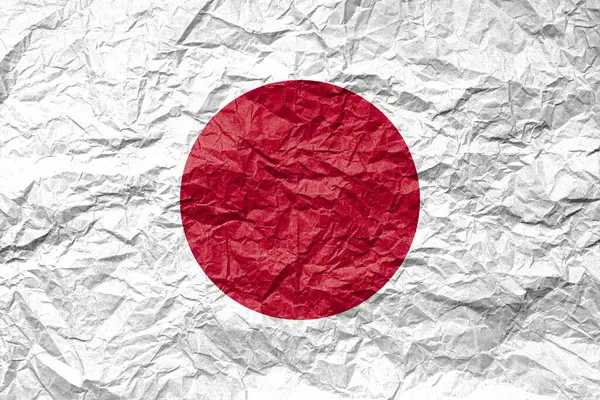 Прапор Японії Зморшкуватому Папері Текстове Тло — стокове фото