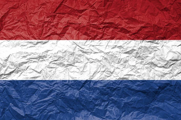 Прапор Нідерландів Пошматованому Папері Текстове Тло — стокове фото
