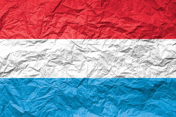 Bandiera Del Lussemburgo Carta Spiegazzata Sfondo Strutturato — Foto Stock