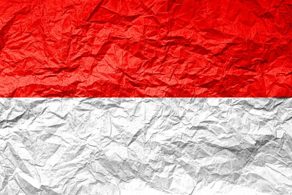 Bandera Indonesia Sobre Papel Arrugado Fondo Texturizado — Foto de Stock