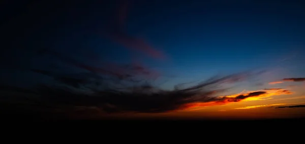 Natural Dramatic Landscape Beautiful Colourful Dark Sunset Sunrise Panoramic Banner — Stock Photo, Image