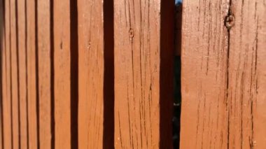 Kahverengi ahşap çitin yakın çekim görüntüsü. Doğal arkaplan.