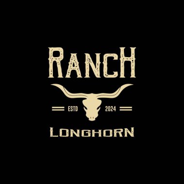 Klasik kovboy amblemi logo tasarımı vektör çizimi