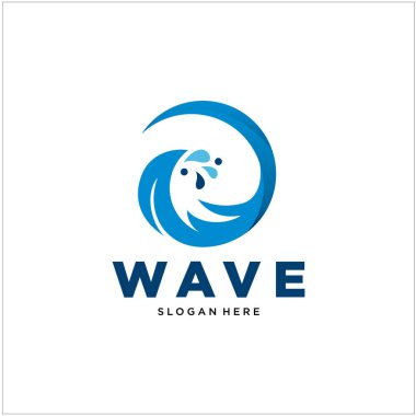 dalga dalga su logosu tasarım vektörü