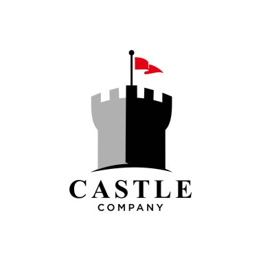 Castle logo şablon vektör illüstrasyonu