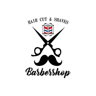 barbershop logo design vector illustration